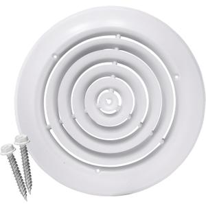 HVAC Premium 12'' Round Ceiling Diffuser - Easy Air Flow - HVAC Vent Duct Cover [White] - [Outer Dimensions: 16'']