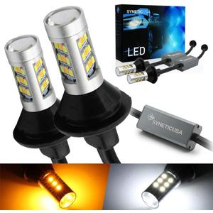 Syneticusa 7443 Error Free Dual Color Type 2 Switchback DRL LED Turn Signal Light Bulbs No Hyper Flash Built-in Resistors All in One