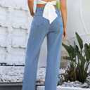 ETTELO Womens Jeans High Waisted Straight Leg Loose Stretchy Lightweight Tummy Control Trendy Jeans for Women 2025 (Blue)