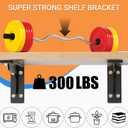 6x16x1/5inch Shelf Brackets, 2PCS Heavy Duty Wall Mount Metal L Brackets for Shelves, Black Coated Floating Shelf Support Brackets for DIY Decorative (16Inch)