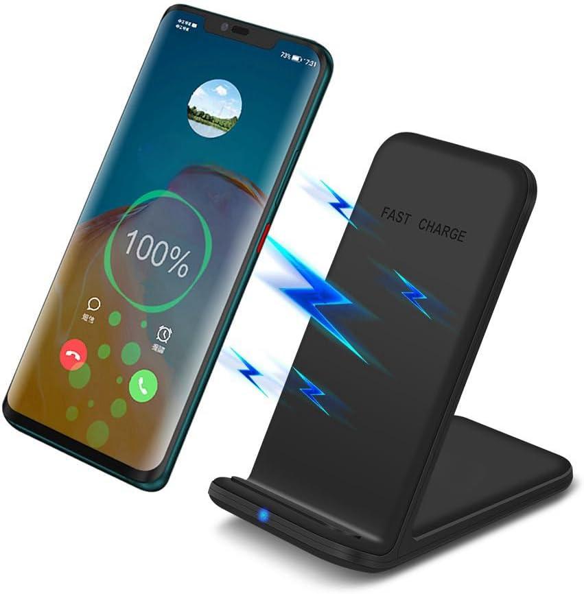 Wireless Charger, 20W Max Fast Charging Stand for Samsung Galaxy S24 S24+ S24 Ultra S23 S22 S21 S20 S10 S9 S8 Note20, Charging Station for Google Pixel 8 7 6, for iPhone 15 14 13 12 11, etc (1 Pack)