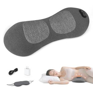 4-in-1 Back Massager with Heat & Vibration, Smooth Spine Triple Fusion Lumbar Support Pillow for Lower Back and Sciatica Pain Relief, Deep Tissue Relaxation for Bed or Office Chair