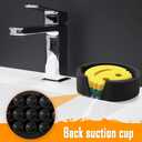 Sponge Holder Silicone for Kitchen Sink Caddy Compatible with Scrub Daddy Holder Quick Drying Kitchen Accessories for Dish Brush Dish Wand Scrub Mommy (Black, 2PCS)