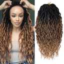 Queen Locs Crochet Braids 24 Inch Soft Locs with Curly Ends - Synthetic Braiding Hair Extensions (OT30#)