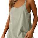 ANRABESS Women Athletic Dress Summer Tennis Workout Active Sports Mini Romper Dress Built in Shorts Travel Vacation Clothes (Large, Gray)