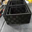 Woven Storage Baskets, Storage Bins, Cube Basket Container Baskets Storage Boxes Organizers for Clothes /Shelves/ Closet, Set of 6 (Black)