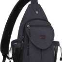 MOSISO Sling Backpack,Canvas Crossbody Hiking Daypack Bag with Anti-theft Pocket (Space Gray)