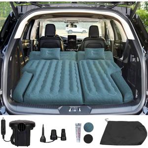 Umbrauto Inflatable SUV Air Mattress: Upgraded Flocked Surface Car Camping Airbed for Back Trunk, Truck Sleeping Bed Pad with Electric Pump for Outdoor Travel