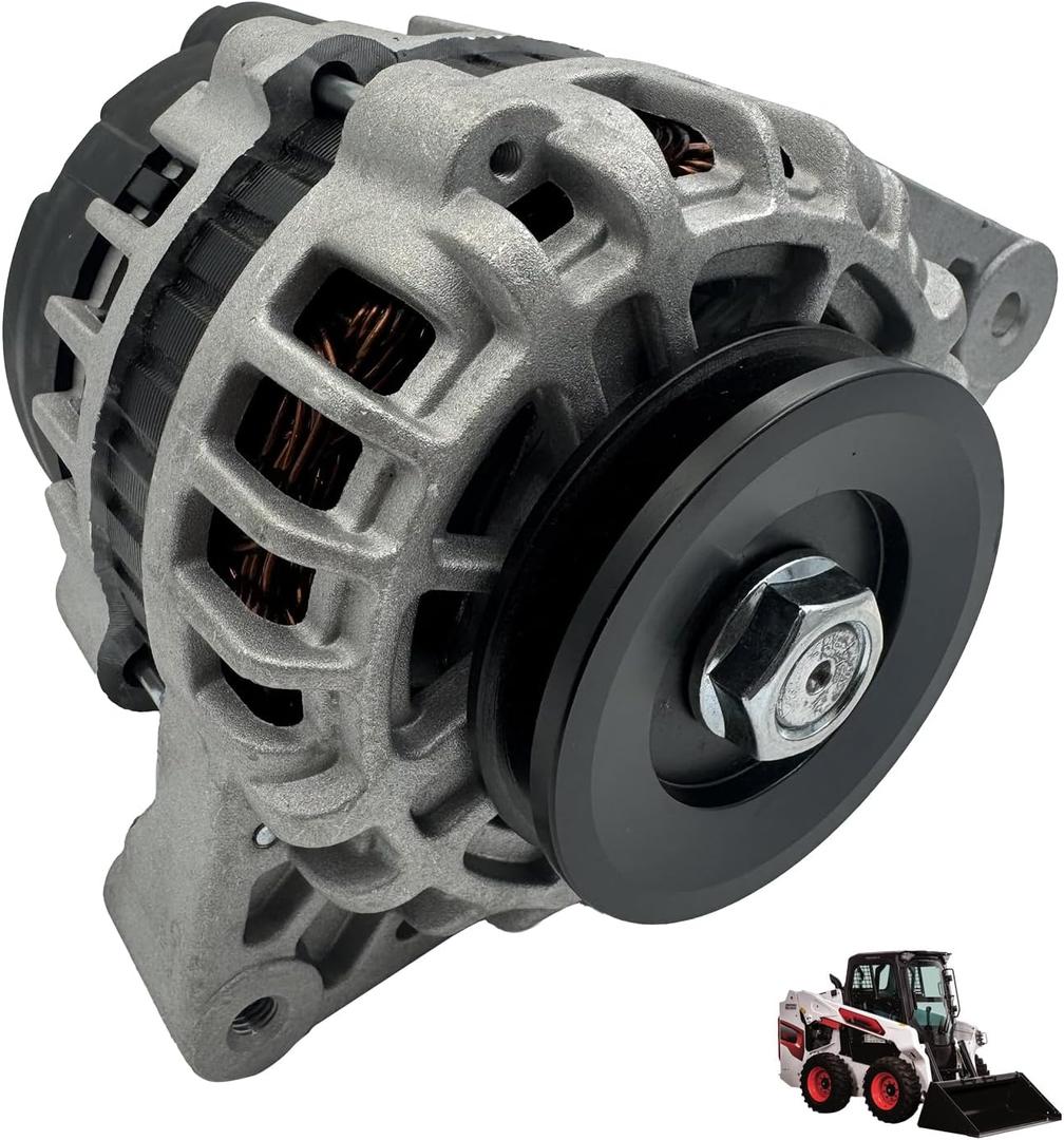 Alternator for Bobcat Skid Steer 331 341 753 763 773 863 864 S130 S150 S160 S175 S185 S205 T110 T140 T180 T190 T200 T250 T300, Kubota V2203 Deutz Engine Replacement, OEM 6675292 6681857 6690593 12390