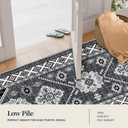 Boho Kitchen Rug Sets 2 Piece with Runner, Non-Slip Kitchen Mats for Floor Stain-Resistant and Washable Kitchen Rugs and Mats Grey Kitchen Floor Mat Runner Carpet for Kitchen, Hallway, Easy to Clean