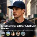M/L/XL/XXL Oversize Flat Bill Baseball Cap for Men Women Quick Dry Snapback Hats Summer Mesh 5 Panel Cap (Blue, XXL)