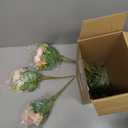 Tigeen 6 Bundles Artificial Bouquet Flowers Artificial Peonies Faux Roses Hydrangea Flowers Bouquet for Wedding Table Centerpiece Floral Vase Decor (White,Pink)