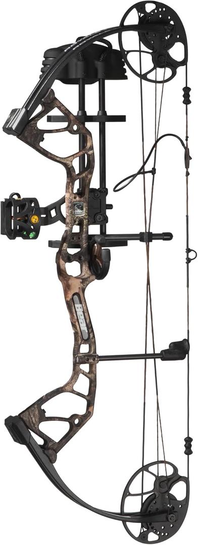 Bear Archery Royale Ready to Hunt Compound Bow Archery Set with Archery Accessories for Adults and Youths, 12- 27 Draw Length, 5-50 Lbs Draw Weight, Up to 290 FPS (Mossy Oak Break Up Country DNA)