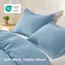 Bedsure Textured Duvet Cover Queen Size - Cotton-Like Polyester Jacquard Duvet Cover Set for All Seasons - 3 Pieces Elevated Dobby Ultra Soft Bedding Set, NO Comforter (Chambray Blue, Queen, 90"x 90")