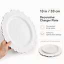 Tomeurperf White Charger Plates Bulk 100Pcs - 13" Elegant White Chargers for Dinner Plates, Wedding & Event Decorative Charger Plates Set
