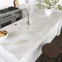 VEELIKE Wide Cream Onyx Marble Countertop Contact Paper Waterproof Kitchen Countertop Peel and Stick Marble Contact Paper 32''x118'' Thick Self Adhesive Granite Vinyl Counter Top Covers for Bathroom