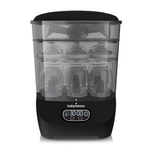 Baby Brezza Bottle Sterilizer and Dryer Advanced  33% Faster - Largest Capacity Steam Sanitizer - Universal Sterilization Machine for All Bottles + Pump Parts - HEPA Air Filter, Black