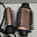 Terviiix 4-in-1 Hot Air Rotating Blow Dryer Brush Kit 1000W with Rotatable Round Brushes (2 Sizes), Oval Volumizer, and Diffuser Ideal for Curly Hair, with Arthritis-Friendly Big Buttons, Black