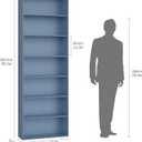 FACBOTALL 82" Tall Bookshelf, 7-Tier Open Shelves Bookcase, Freestanding Display Storage Shelves, Tall Bookcase Home Decor Furniture for Home Office, Living Room, Bedroom, Blue, Large