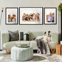 9x13 Black Wood Frame with White Mat | 11x15 Matted to 9x13 | UV Acrylic Shatter Guard, Foam Board Backing, Wall Hanging Hardware - Solid Pine