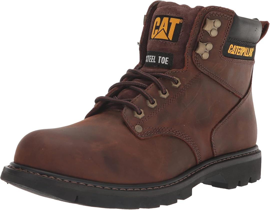 CAT Men's Second Shift Steel Toe (7.5 Wide, Dark Brown)