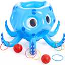 Sloosh Pool Toys, 2-in-1 Inflatable Float Water Game, Octopus Basketball Hoop Ring Toss Outdoor Swim Play, Toss Game Floating Swimming Pool Games for Kids Adults