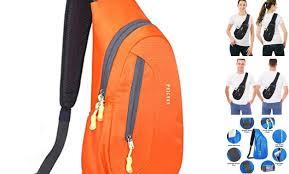 Small Sling Bag For Men Women Crossbody Man Purse Chest Bag Packable Orange