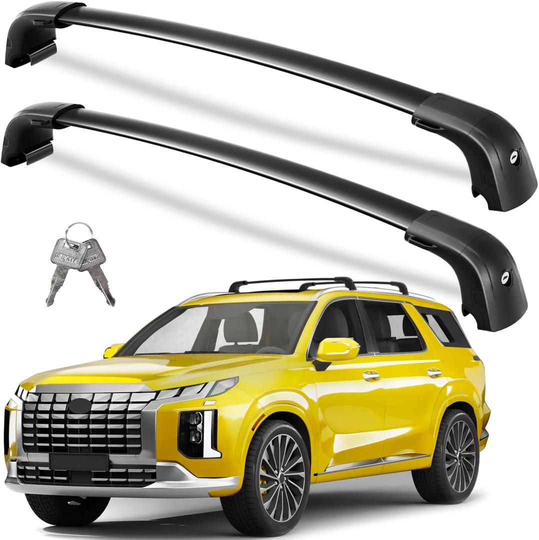 Lockable Roof Rack Cross Bars 220lbs Compatible with Hyundai Palisade 2019-2025 SE SEL XRT Limited Calligraphy,Heavy Duty Aluminum Roof Rails Crossbars Canoe Black Rooftop Cargo Luggage