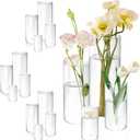 16 Pack Glass Cylinder Vases, 4,6,8,10 Inch Tall Clear Flowers Vases for Centerpieces, Floating Candles Vase,Hurricane Glass Candle Holders Vase for Wedding Home Tables Decor