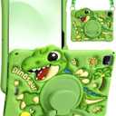 Boaretiu for iPad Air 11 inch Case(Air M4 2026, 8th Gen/M3 2025/M2)/Air 5th/4th Gen 10.9", for iPad Pro 11" Case(4th/3rd/2nd/1st Gen) - Silicone Cute Green Dinosaur with Strap & Stand for Kids Boys, 1-Green, for iPad Air 11" / Pro 11"(NOT FOR Pro M4/M5)