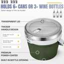 COKTIK 7L Vacuum Insulated Ice Bucket with Lid and Scoop& Tongs，Large capacity Stainless Steel Beverage Bucket for Cocktail, Champagne, Wine, Beer，Large Parties（Army Green Suit）