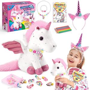 21-Piece Unicorn Gift Set for Girls Ages 3-8 | Soft Plush Stuffed Animals & Dress-Up Accessories Bundle | Idea Birthday Gifts,, Party Favor for Kids Toddler Girls (White)
