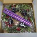 5 Pcs Christmas Advent Wreath with Candles Holder Red Berry Norfolk Pine Cedar Winter Wreath Decor Christmas Advent Candles for X-Mas Home Fireplace Church Centerpiece Table School Fireplace Decor (Classics-3)