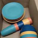 Wheat Straw Dinnerware Set 40 PCS - Service for 8 | Plates and Bowls Sets | Unbreakable Dishes Set - Dinner Plates, Dessert Plate, Cereal Bowls, Drinking Glasses, Dishwasher Safe - Multi