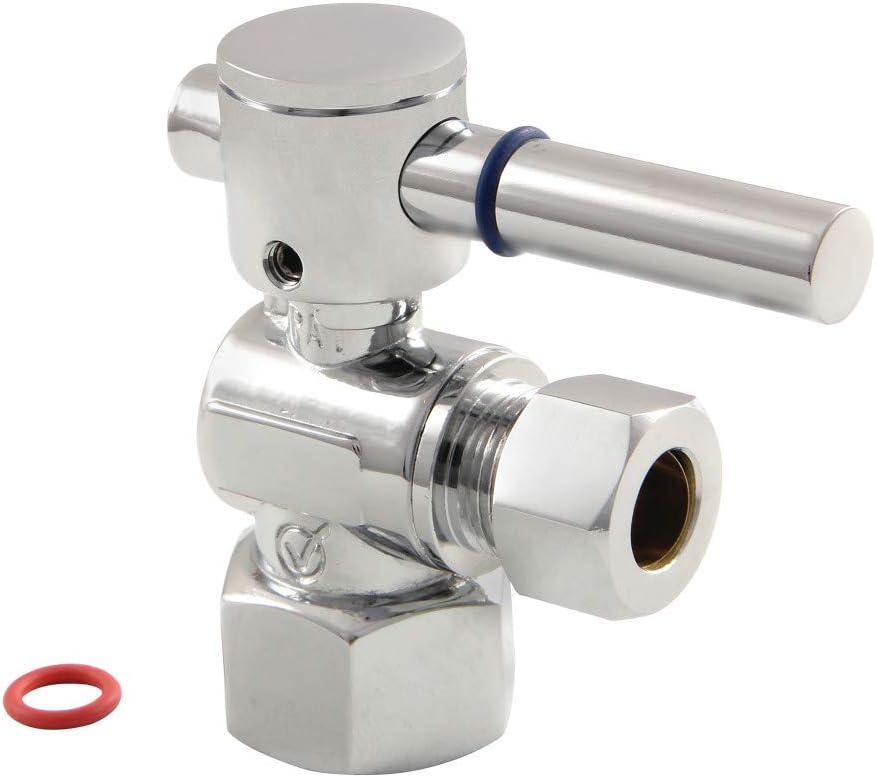 Kingston Brass CC43101DL Concord Decorative Quarter Turn Valve with 1/2-Inch IPS Inlet and 3/8-Inch OD, Lever Handle, Chrome