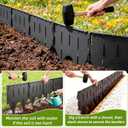 38PCS Garden Edging Border - 19FT Sturdy Landscape Flower Bed Lawn Edging Borders, Plastic Decorative Garden Fence Landscape Border, Interlocking Design for Patio Yard Pathway Sidewalk
