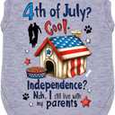 4th of July Dog Outfit Shirt Clothes for Small Medium Large Dog Pet Patriotic Independence Day Red White and Blue Fourth of July Girl Female Puppy Holiday T-Shirts with Funny Pattern House M