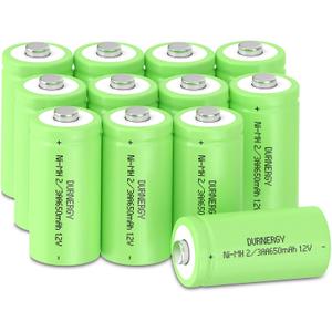 Rechargeable 2/3AA Batteries 12 Pack, NIMH 2/3 AA Rechargeable Battery, 650mAh 2/3AA Rechargeable Battery for Solar Lights (30 * 15mm, 2/3AA Size, NOT AA or AAA Size)