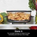 Ninja 4-QT CleanCrisp Glassware Container with Storage lid, Compatible with Ninja Crispi Portable Cooking System, Microwave, Freezer & Dishwasher Safe, PFAS & PTFE Free Glass, XSKSFN4QT