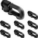 8Pack L Track Double Stud Fitting Black, L Track Tie Down, L-Track Accessories for Truck Bed,Trailer Cargo Control,Pickup, RV, ATV Breaking Load 5500Lbs (8D)