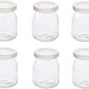 6 Pcs Yogurt Pudding Jars Bottles With Plastic Lids Ideal for Jam, Honey, Wedding Favors, Shower Favors, Baby Foods (5.5 oz (150ml))