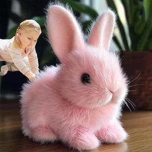 Bunny - My Realistic Bunny Toy, Interactive Bunny Realistic Bunny - Jumping, Twitching, and Shaking Ears, Easter Stuffed Bunny (Pink)
