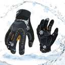 Vgo 1-Pair 32F Waterproof Heavy Duty Winter Work Gloves Men,Mechanic Gloves, Impact Protection& Vibration Reduction(Size M, Black&Gold, SL8849FW)