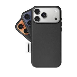 LONLI Classic | Gold-Rated Leather - European Genuine Vele Leather Case for iPhone 17 Pro - [Built-in Camera Control and Compatible with Magsafe] - Black