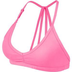 YEOREO Workout Sports Bras for Women Padded Strappy Open Back Gym Bra Light Impact Criss Cross Yoga Crop Top (Large)
