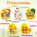 Chick Squad Activity Wall Busy Board Panels | 11-in-1 Wooden Sensory Wall Panel for Kids, Montessori Learning Activity Center | Perfect for Toddler Playroom Daycare Nursery Classroom Dentist Office, Large