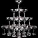 100 Pcs Plastic Champagne Party Glasses 5 oz Clear Disposable Champagne Glasses Stackable Acrylic Martini Flutes Unbreakable Margarita Coupe for Wedding Birthday Party Bar (Elegant)