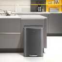 EKO Madison Matte Black Stainless Steel 13.2 Gal/50L Kitchen Step Trash Can or Recycling Bin, Removable Inner Liner, Soft Close Lid, Fingerprint Resistant Finish