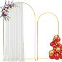 Gold Metal Wedding Arch Backdrop Stand Set of 2, 7.2FT & 6FT Arched Frame for Ceremony, Birthday Party, Baby Shower, Graduation, and Event Decor