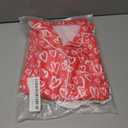 Women 2 Pieces Heart Floral Bow Pajama Sets Button-Down Short Sleeve Shirt Ruffle Short Sleepwear (L)